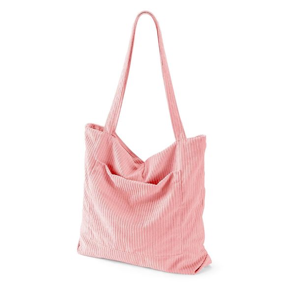 Corduroy Tote Bag Large Hobo Bags Tote Bag With Zier Casual ;) - Picture 1 of 7